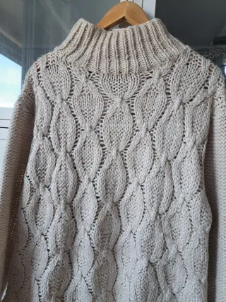 Jersey de ochos beige talla única