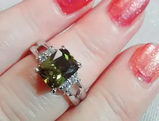 Anillo Plata Piedra Periodoto Natural. Talla 17