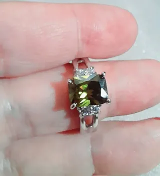 Anillo Plata Piedra Periodoto Natural. Talla 17