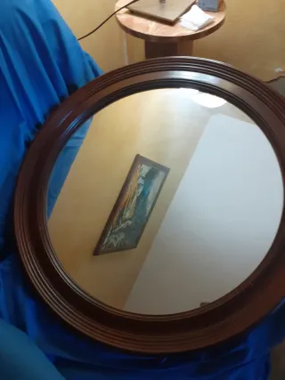 Espejo de madera redondo v Venta en persona