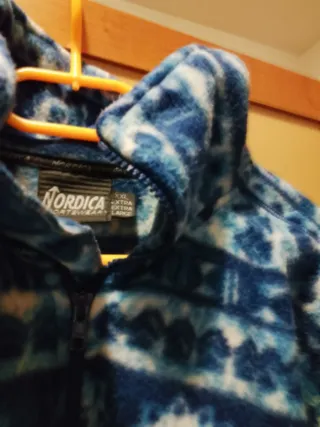 Pile Nordica manica lunga fantasia blu