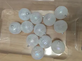 Bolas de Navidad Blancas holográficas, grandes