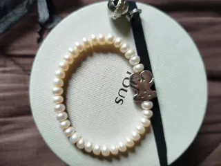 Pulsera Tous Perlas Cultivadas Oso Plata