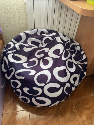 Pouf viola e bianco