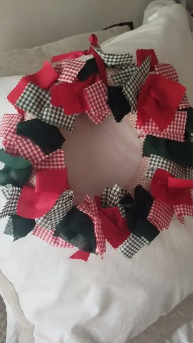 NAVIDAD Corona de retazos tela