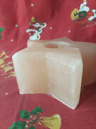 Portacandela a forma di stella in sale dell'Himalaya