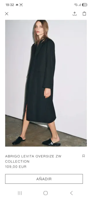 Americana larga negra a estrenar .