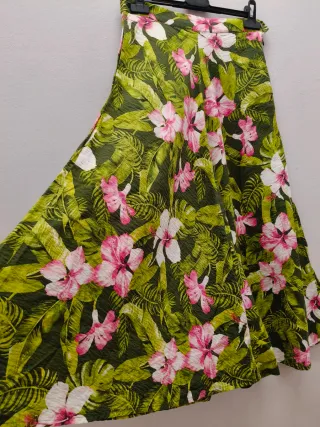 Gonna ampia fantasia floreale Tg. S a vita alta