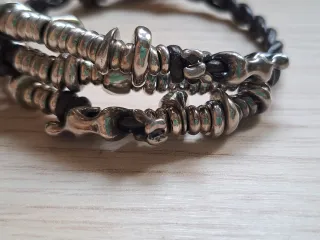 Pulsera Uno de 50 Cuero y Plata
