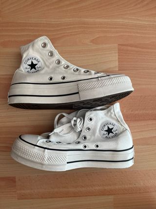 Zapatillas Converse Altas Beige/Blancas