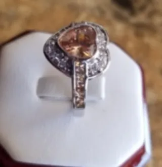 Anillo Plata Corazón Morganite Talla 17