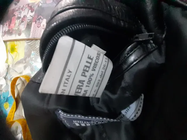 Giaccone in pelle nero da uomo