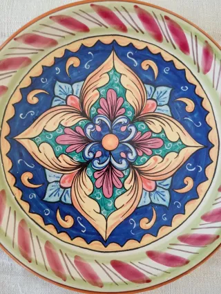 Piatto ceramica dipinto mano S Stefano di Camastra