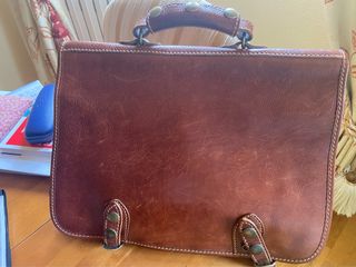 Maletín documentos/portátil piel marrón