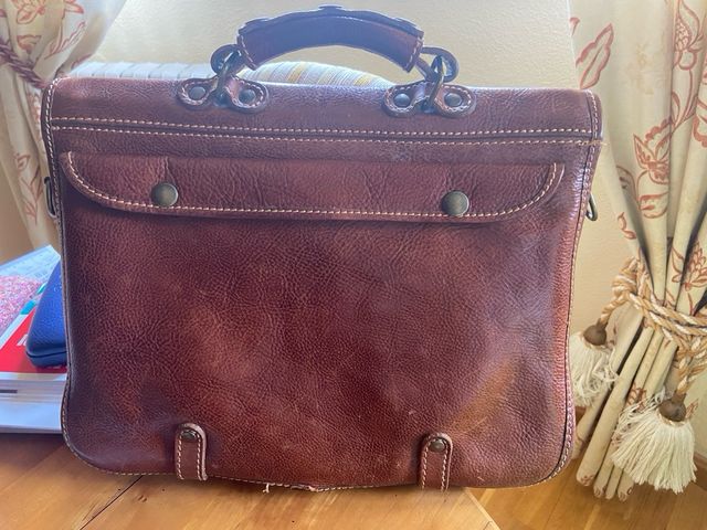 Maletín documentos/portátil piel marrón