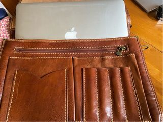 Maletín documentos/portátil piel marrón
