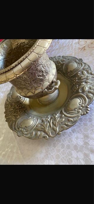 Vaso decorativo con piatto