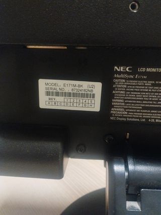 Monitor NEC Plata y Negro