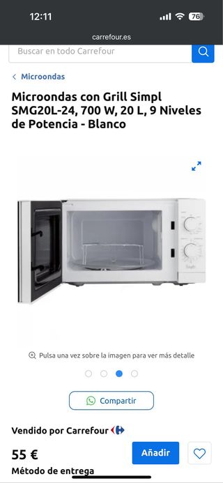 Microondas blanco Simply