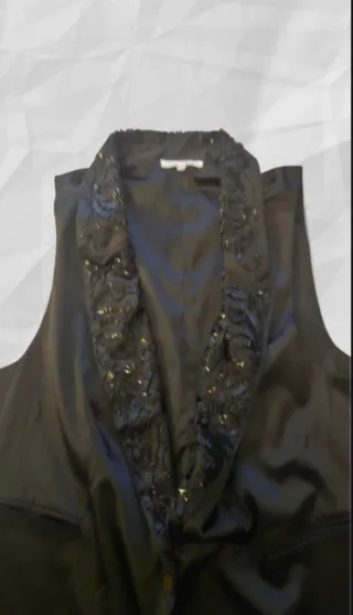 Gilet narracamicie nero con perline