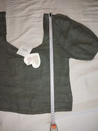 Top Lino Verde Talla Única