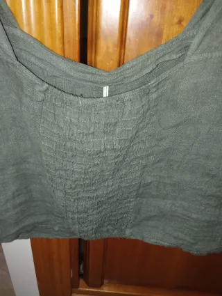Top Lino Verde Talla Única
