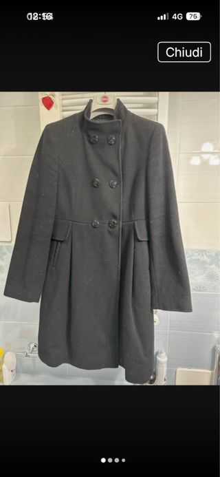 Cappotto nero lana e cashmere