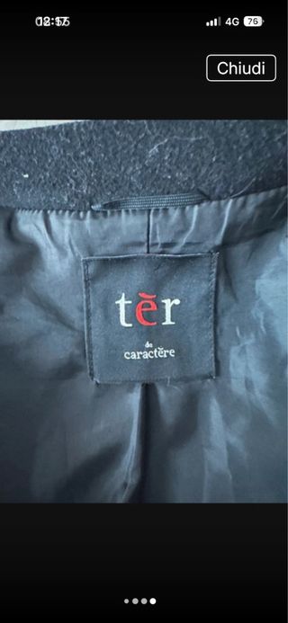 Cappotto nero lana e cashmere