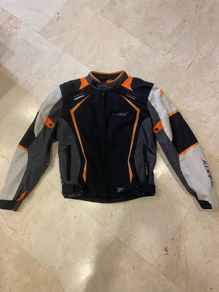 Chaqueta Moto Seventh Negra Naranja Talla M