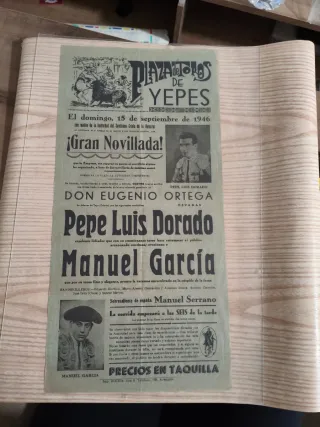 Cartel Corrida de Toros YEPES 1946