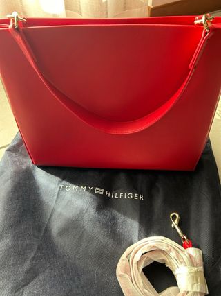Borsa Tommy Hilfiger rossa ecopelle