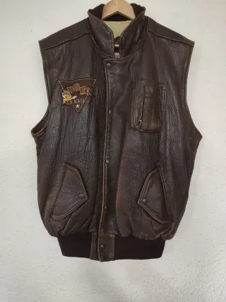 Chaleco de piel cocodrilo vintage aviador