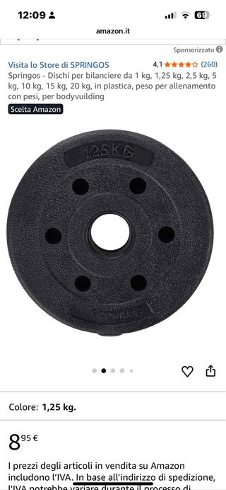 Pesi per manubri 1.25kg