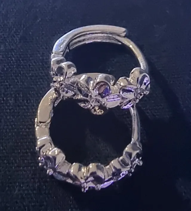 Pendientes aro  plata 925 pequeños con flores