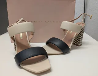 Hannibal Laguna Tacones Beige y Negro