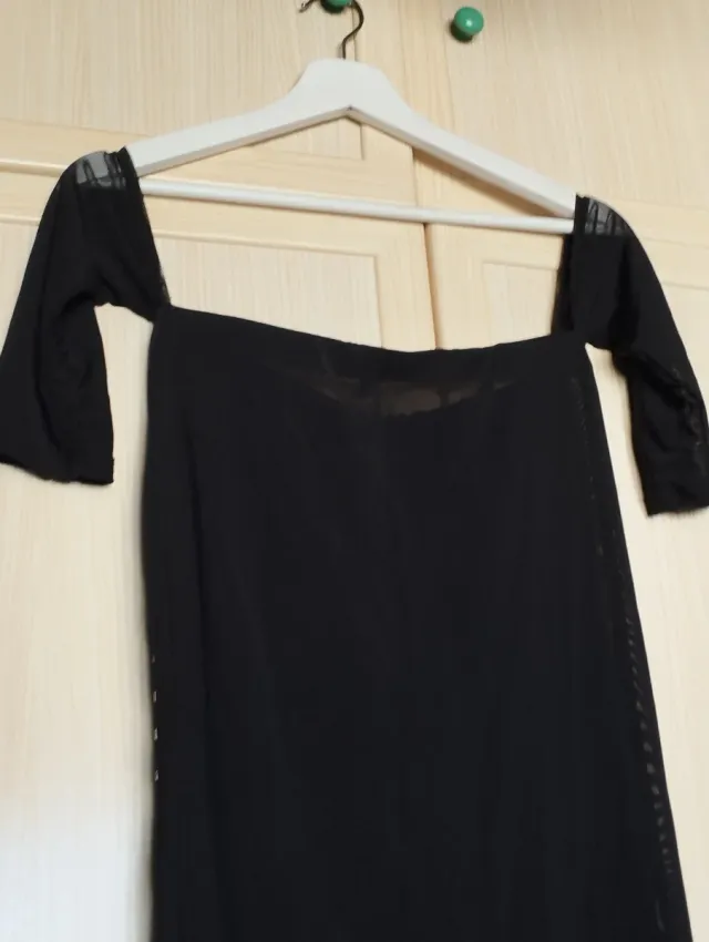 Vestido fiesta pedrería negro T.36