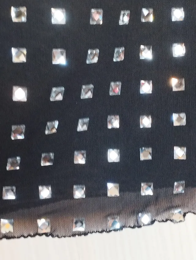 Vestido fiesta pedrería negro T.36