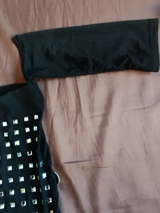 Vestido fiesta pedrería negro T.36