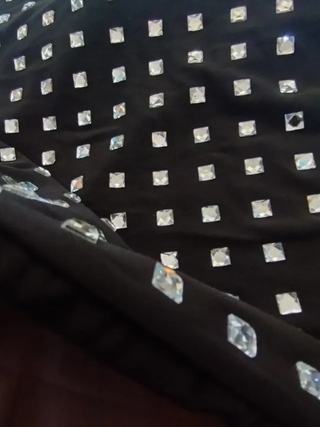 Vestido fiesta pedrería negro T.36