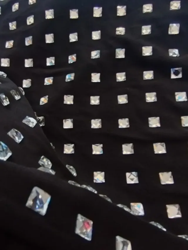 Vestido fiesta pedrería negro T.36