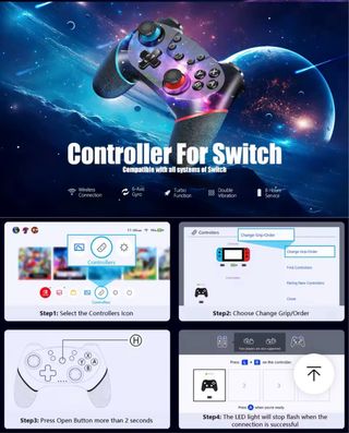 Mando Inalámbrico para Nintendo Switch Azul