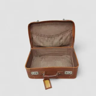 Maleta vintage cuero marrón