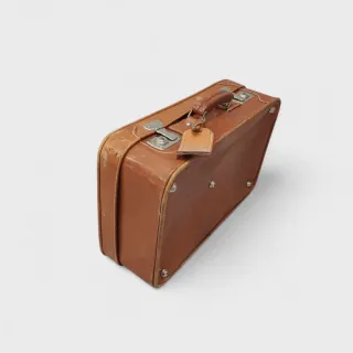 Maleta vintage cuero marrón