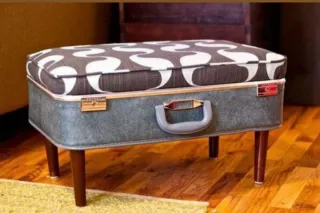 Maleta vintage cuero marrón