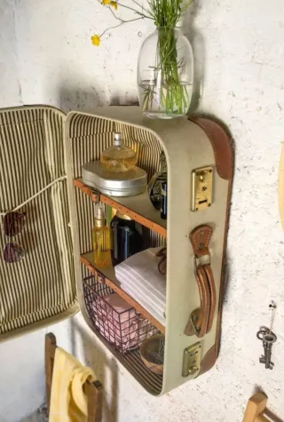 Maleta vintage cuero marrón