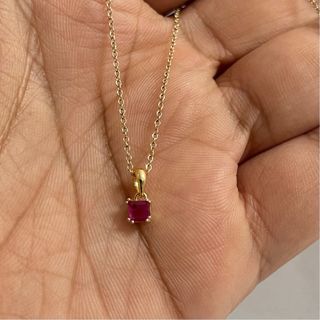 Collar Oro 14k con Colgante Rubí Natural