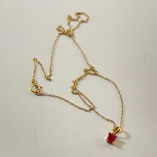 Collar Oro 14k con Colgante Rubí Natural