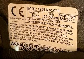 Casco de bicicleta Abus gris. talla 52-58.