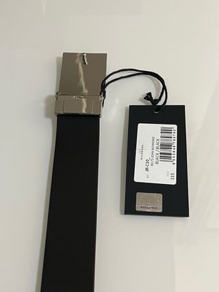 Cintura John Richmond Pelle Nera Fibbia Argento