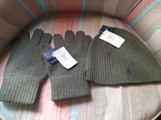 Conjunto Polo Ralph Lauren Gorro y Guantes Verde